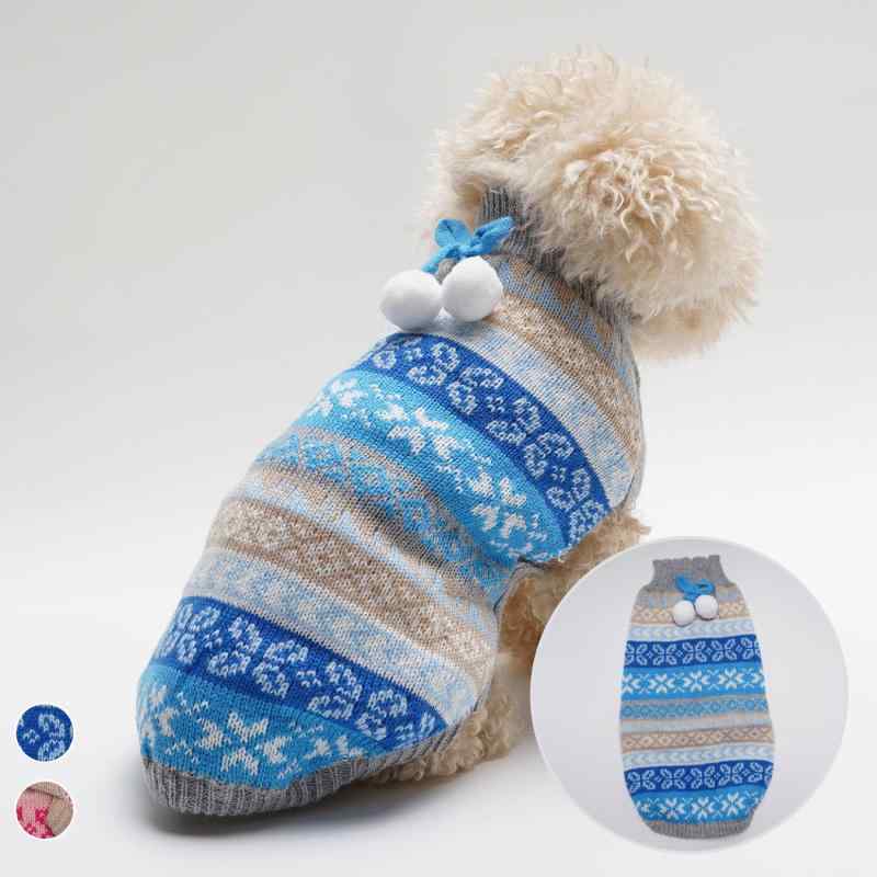 ペットウェア 犬 猫 小型犬 大型犬 ゴールデンレトリバー 北欧風 秋冬 ピンク クリスマス 立体 鈴 アク..
