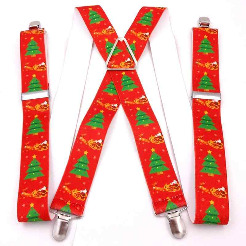 サスペンダー 男女兼用 クリスマスパーティー イベント かわいい 雪だるま トナカイ クリスマスツリー ..