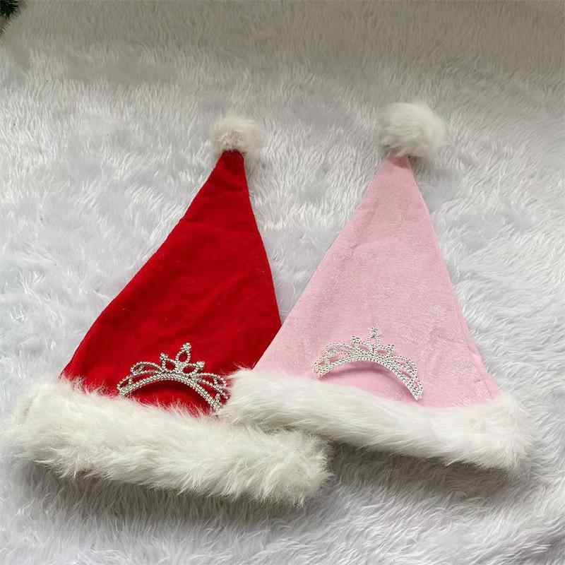 クリスマス 帽子 大人 レディース ピンク 王冠 プリンセス ティアラ風 ふわふわ もこもこ フェイクファ..