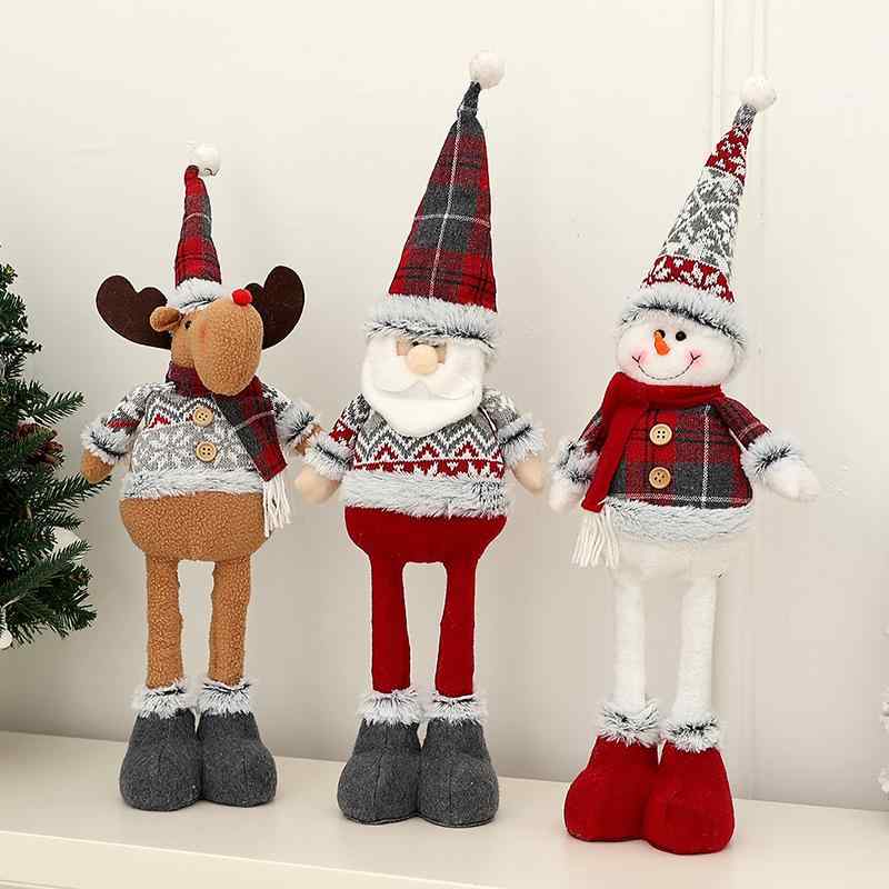 クリスマス オーナメント ニット製 長足 サンタクロース ぬいぐるみ 置物 吊り下げ飾り 可愛い おしゃれ 北欧風 パーティー デコレーション 卓上 玄関 部屋 インテリア雑貨
