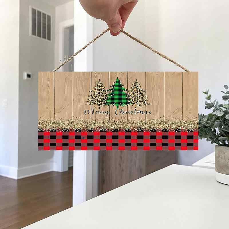 クリスマス サインボード 木製 ドアプレート 長方形 ツゲ材 シンプル モダン 玄関 壁飾り おしゃれ インテリア雑貨 ウェルカムプレート クリスマス装飾 吊り下げ 飾り