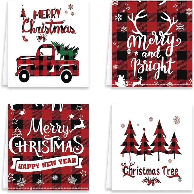 ふきん クリスマス キッチン飾り 家庭用 普段使い 超極細繊維 吸水速乾 快適 柔らかい 食器拭き 台拭き ハンドタオル クリーンクロス おしゃれなデザイン柄