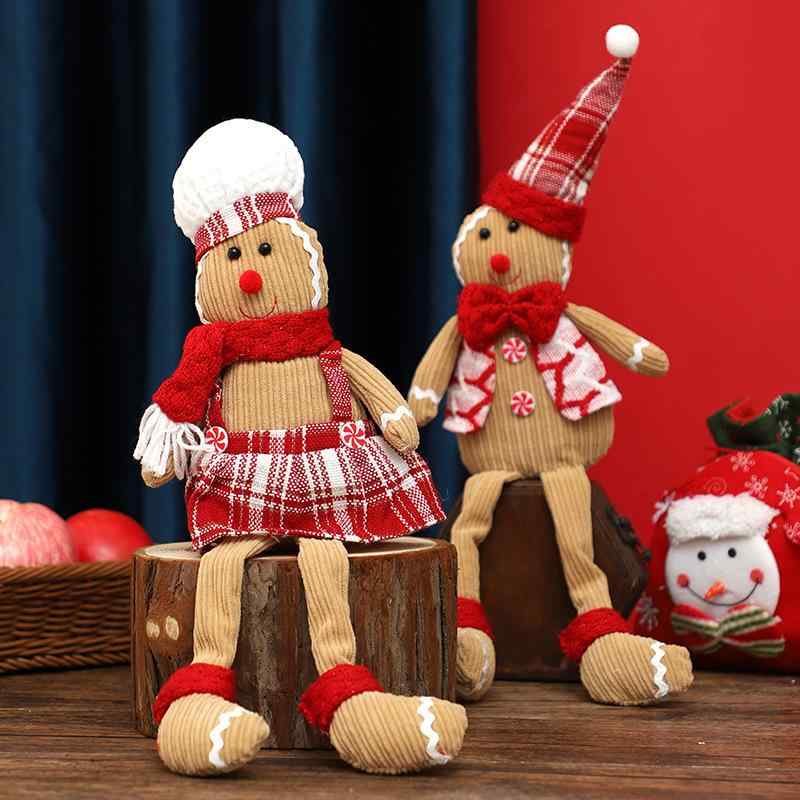クリスマスオーナメント キッズ 子供向け 足長 ジンジャーブレッドマン 人形 ぬいぐるみ 吊り下げ 置物..