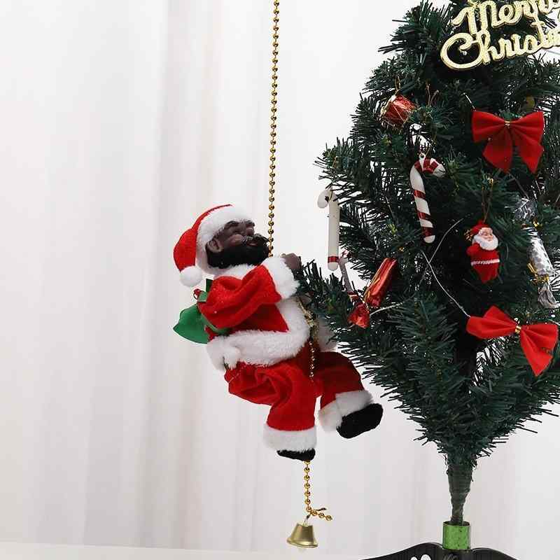 クリスマス飾り 電動 音楽 サンタクロース人形 動く ビーズ登り ロープ登り おもちゃ オーナメント プ..