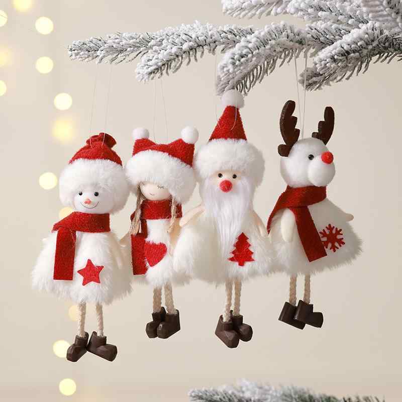 クリスマスオーナメント 天使 女の子 ドール サンタクロース トナカイ ぬいぐるみ 布製 マスコット クリスマスツリー飾り 吊り下げ デコレーション かわいい インテリア