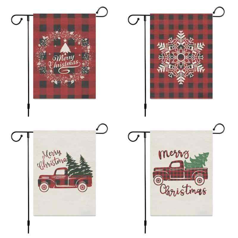 ガーデンフラッグ クリスマスデコレーション 両面プリント 玄関飾り 庭飾り ホリデー イベント 屋外装..