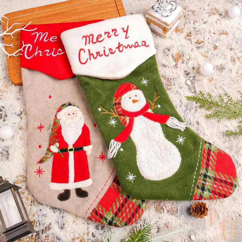 クリスマスストッキング 子供用 男の子 女の子 サンタクロース スノーマン ギフトバッグ お菓子入れ キ..