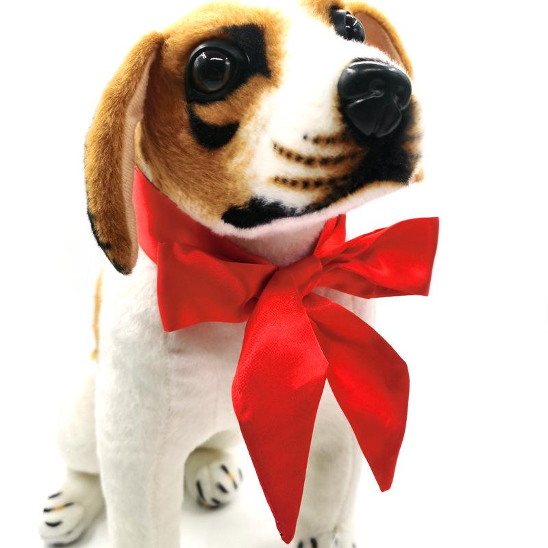 ペット用 赤色 細身 スカーフ クリスマス イベント アクセサリー リボン バンダナ 首輪 飾り ポリエス..
