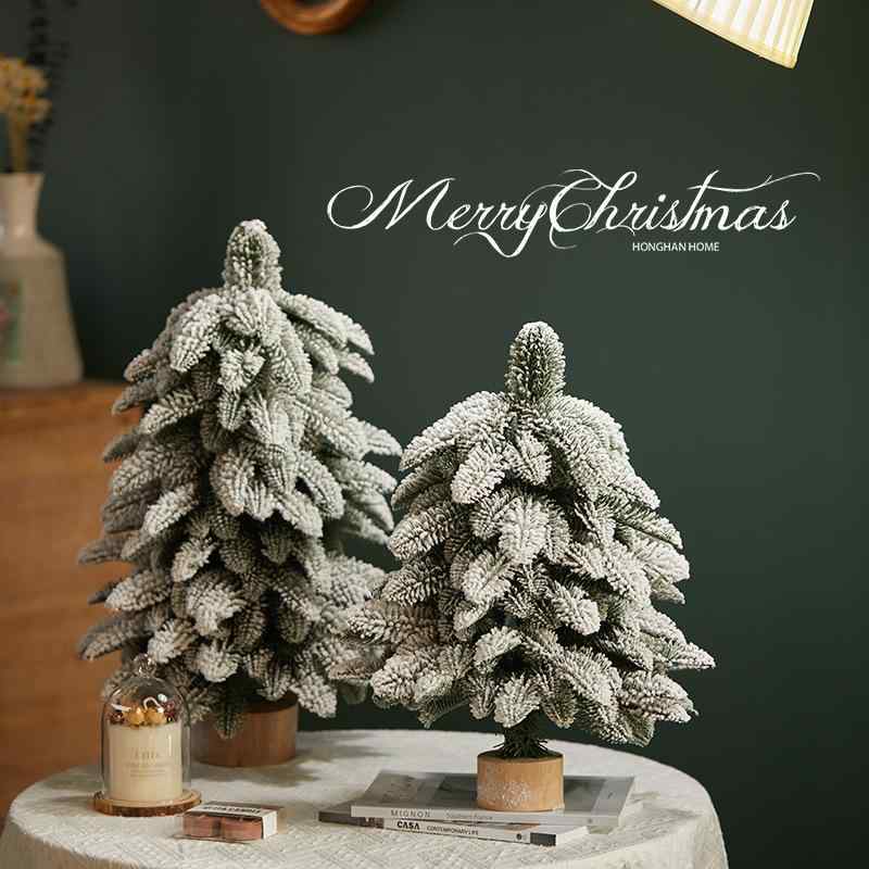 クリスマスツリー 卓上 ミニサイズ PE素材 フェイクグリーン リアル スノー加工 雪化粧 デコレーション..