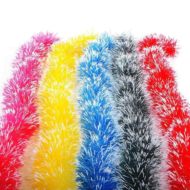 クリスマス デコレーション お正月 イベント パーティー モール ガーランド リボン 飾り付け 白縁取り ..