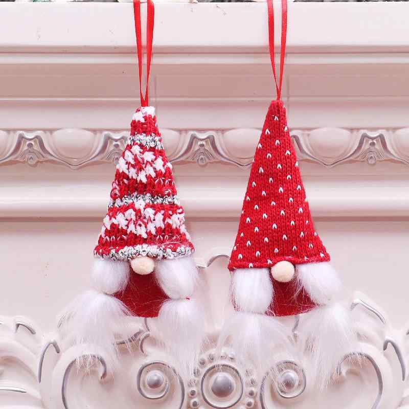 クリスマスオーナメント 顔なしドワーフ 布製 マスコット 北欧風 置き物 クリスマスツリー ショーウィンドウ ディスプレイ 装飾 玄関 リビング 店舗 デコレーション