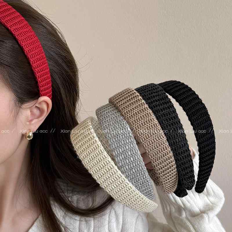 カチューシャ レディース 女性用 秋冬 毛糸 手編み ニット 幅広 レトロ スクール ガーリー シンプル お..