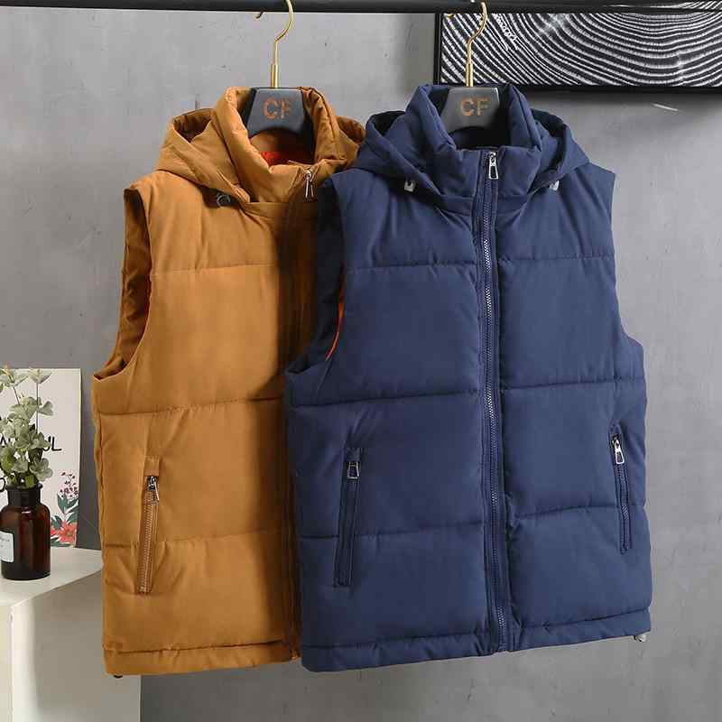 ベスト メンズ 男性用 冬 中綿 保温 あったか フード付き ジップアップ カジュアル スポーツ ストレー..