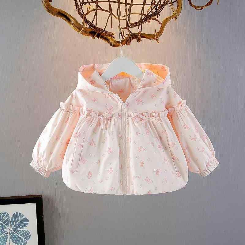 アウター キッズ 女の子 春秋 フード付き リボン スプリングコート ジャケット ウインドブレーカー ブルゾン ミドル丈 おしゃれ かわいい 韓国風 カジュアル 3歳 8歳 ポリエステル 裏地綿