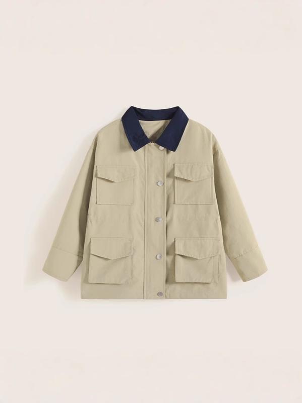 アウター キッズ 女の子 春秋 韓国ファッション スプリングコート ジャケット ブルゾン コットン 薄手 柔らかな肌触り 襟付き 長袖 おしゃれ トレンド カジュアル ワーク 小学生 園児 ショート丈 羽織り ベージュ 着回し