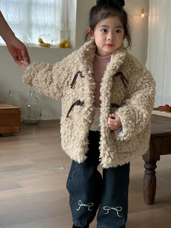 コート 女の子 キッズ ボア フェイクファー モコモコ ダッフルコート イングランド風 韓国風 厚手 防寒..