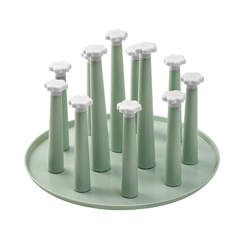 カップスタンド コップ立て 卓上 収納ラック プラスチック製 水切り 吊り下げ式 防塵 コップ グラス テ..