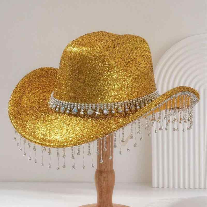 ハット レディース メンズ フリンジ ウエスタン フェドラ つば広 高級感 夏用 UVカット 日よけ 速乾 通..