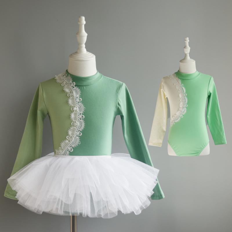 レオタード キッズ 女の子 ガールズ 秋冬 長袖 ハイネック バレエ 民族舞踊 ダンス 練習着 発表会 チュ..