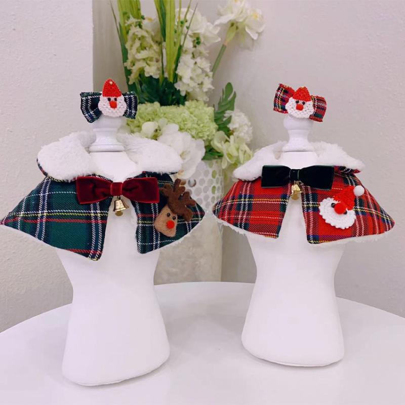 ペットウェア 犬 猫 小型犬 トイプードル ビションフリーゼ クリスマス お正月 ケープ マント ショール..