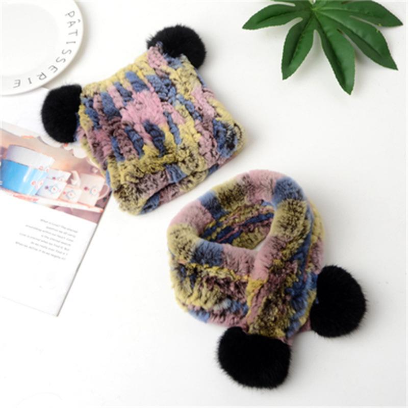 帽子 マフラー キッズ 男の子 女の子 男女兼用 レッキスラビットファー 厚手 防寒 保温 防風 耳あて付..