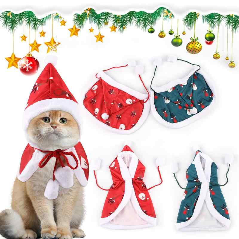 ペット服 猫 犬 ドッグ クリスマス かわいい おしゃれ トナカイ 変身コスチューム ケープ マント ポン..