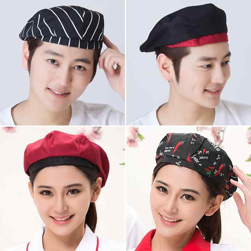 コック帽 男女兼用 調理用キャップ ベレー帽 ホテル キッチン 厨房 飲食店 業務用 作業帽子 ユニフォー..