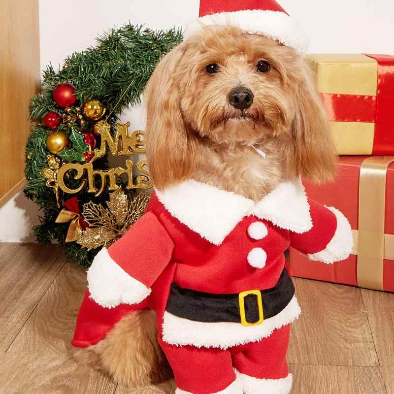 ペット変身着 小型犬 猫用 サンタクロース クリスマス コスプレ 犬服 猫服 ドッグウェア キャットウェ..