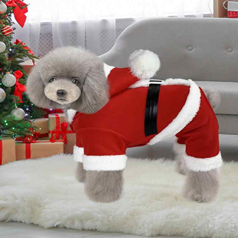 ペット服 クリスマス 猫 犬 小型犬 小動物用 フード付き 変身 コスチューム なりきり 衣装 ポリエステ..