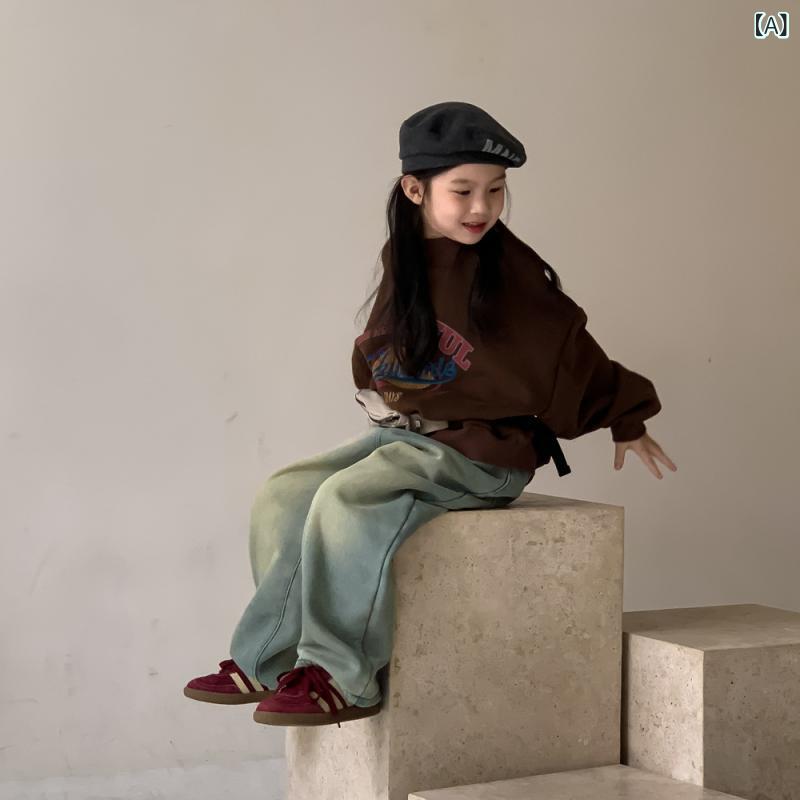 スウェット キッズ 男の子 女の子 裏起毛 厚手 トレーナー クルーネック 丸首 英字プリント ロゴ 長袖 ..