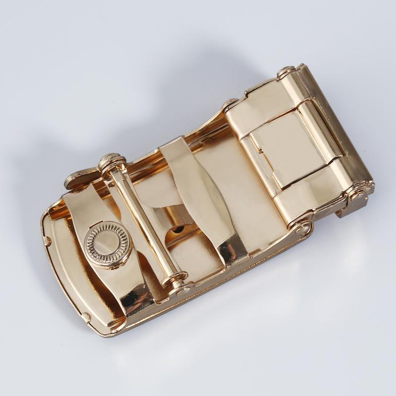 ベルト メンズ 男性用 オートロック 自動ロック バックル 鉄製 メタル 長方形 スクエア 光沢感 シンプル ビジネス フォーマル 仕事用 交換パーツ 帯金具 留め具