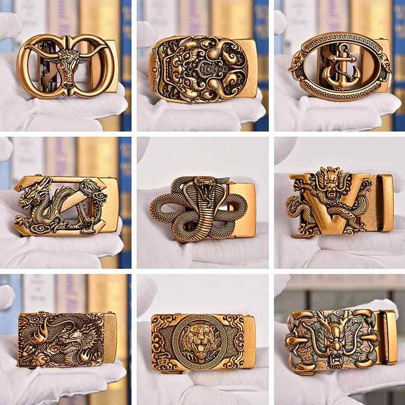 ベルトバックル 男性用 レトロ ヴィンテージ オートロック式 合金製 長方形 アンティーク調 アニマル柄..