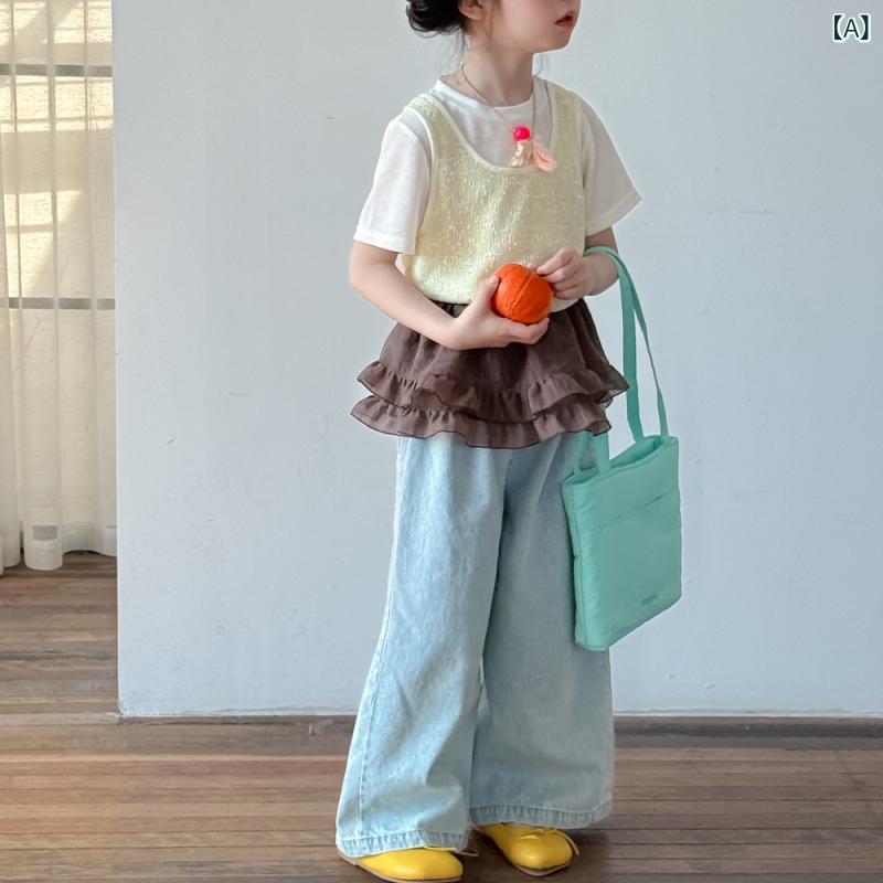 キャミソール キッズ 女の子 ベビー 子供服 韓国風 透かし編み デザイン かわいい カジュアル 夏服 普..