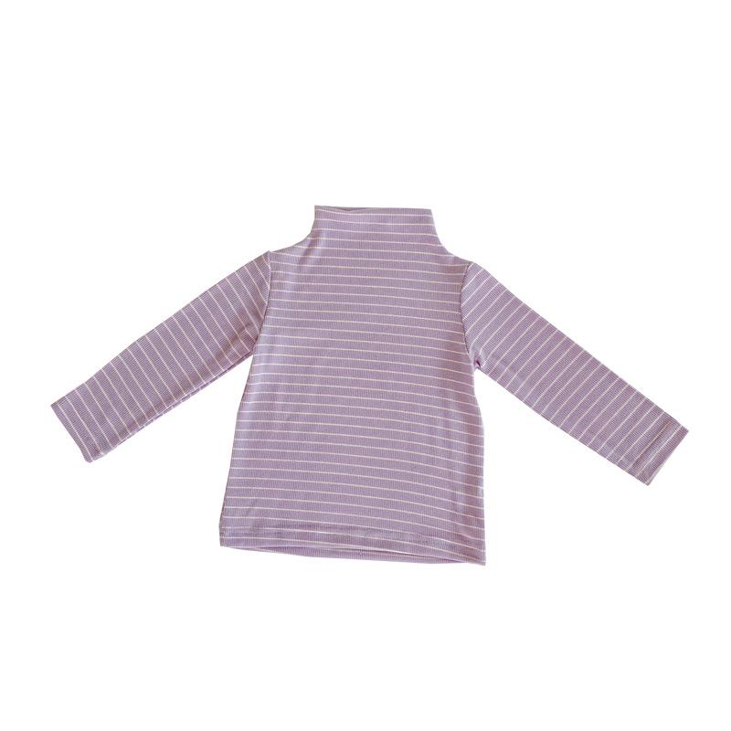 インナーシャツ キッズ 男の子 女の子 ストライプ柄 長袖 ハイネック Tシャツ カットソー 綿 コットン ..