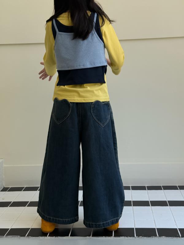 キッズパンツ 女の子 ベビー 子供 韓国風 カジュアル 普段使い かわいい 無地 コットン デニム ストレ..