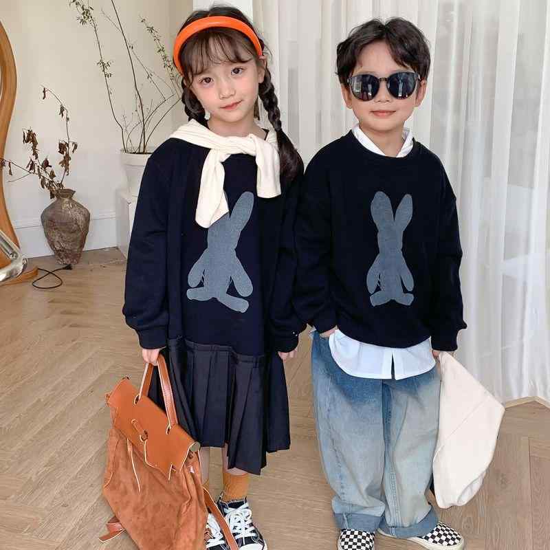 スウェットワンピース キッズ 子供服 男の子 女の子 男女兼用 韓国ファッション カートゥーンプリント ..