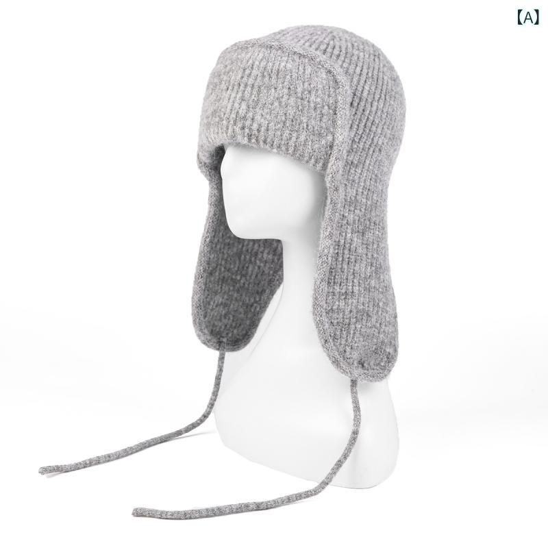 楽天Grams楽天市場店ニット帽 レディース バラクラバ 目出し帽 秋 冬 防寒 保温 あったか アクリル ウール アルパカ混 ナイロン スパンデックス 耳まで覆う ファッション おしゃれ エレガント 上品 カジュアル アウトドア タウンユース