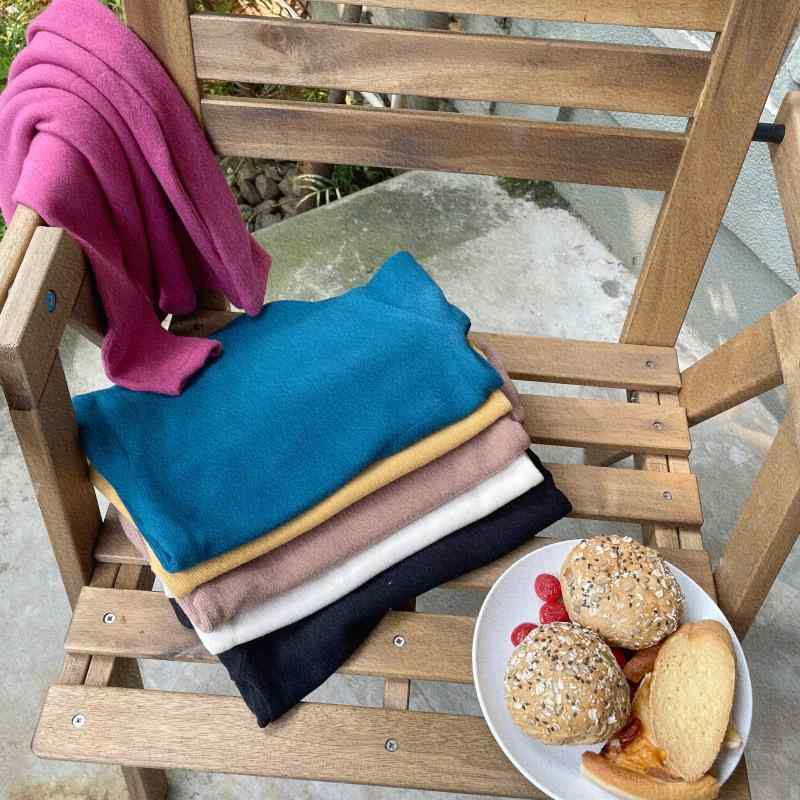 子供服 キッズ 男女兼用 裏起毛 ハイネック モックネック 長袖 保温 無地 綿 コットン 暖かい 肌着 カ..