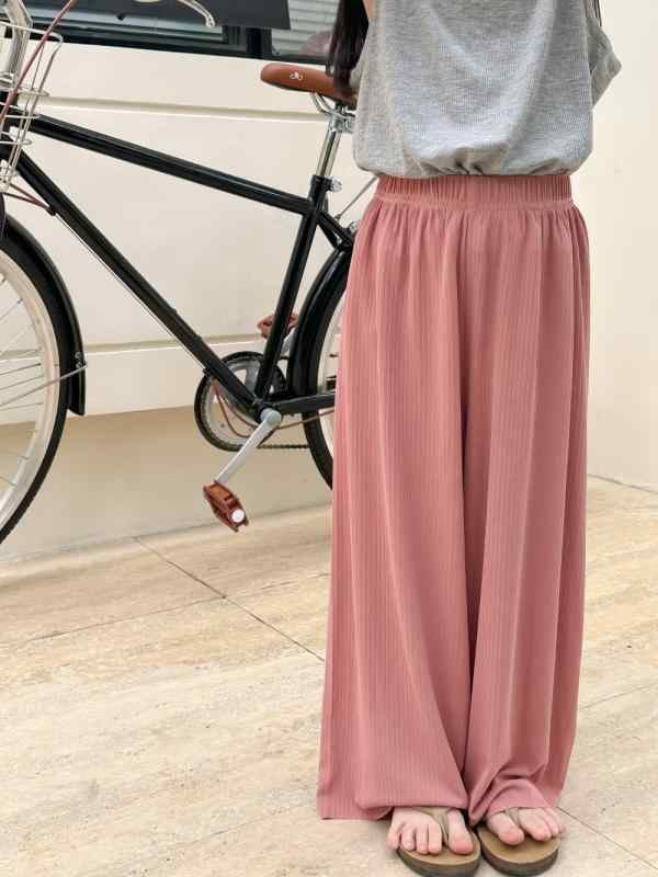 キッズ 女の子 パンツ 夏物 韓国ファッション 無地 接触冷感 綿 薄手 ゆったり ルーズフィット カジュ..