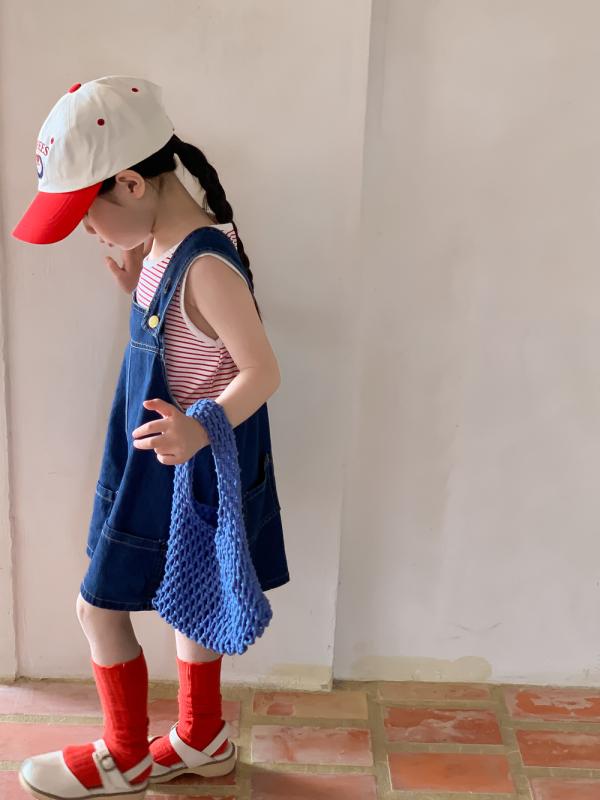 キッズ 女の子 セットアップ かわいい キュート スイート ニット ストライプ ボーダー 赤 レッド 配色..