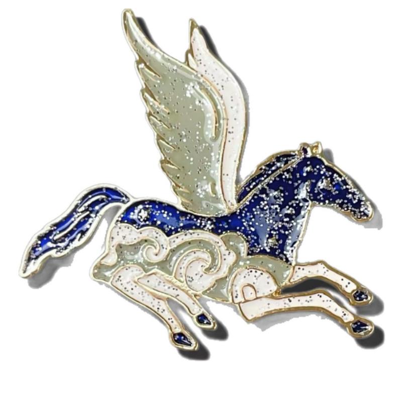 ブローチ メンズ レディース 馬モチーフ 夢を追う馬 ピンバッジ バッジ 記章 亜鉛合金製 エナメル加工 ..