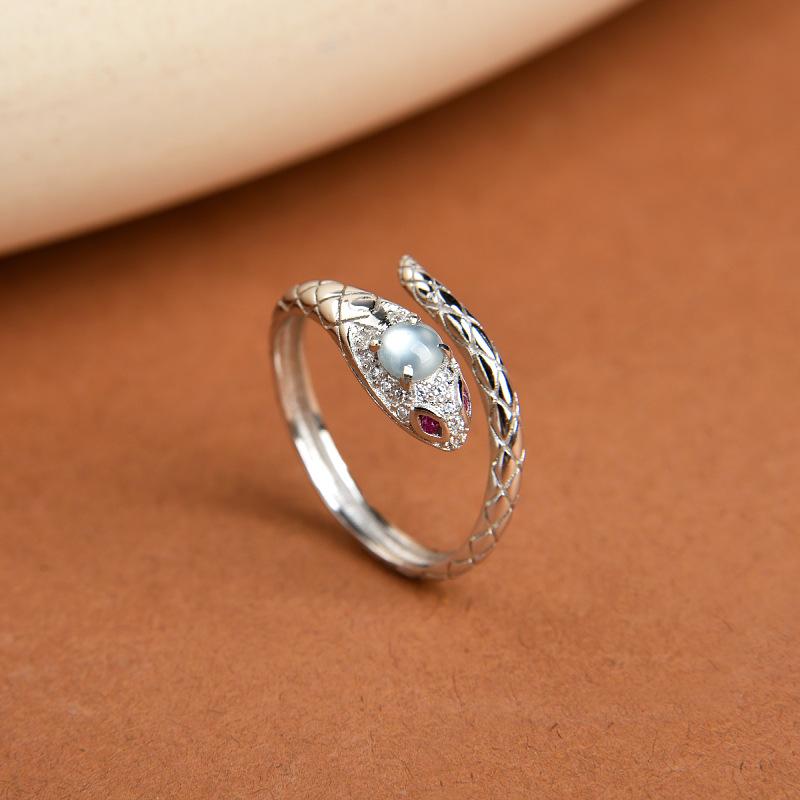 レディース 指輪 蛇 スネーク ラインストーン オープンリング 合金製 干支 巳年 開運 お守り おしゃれ ..