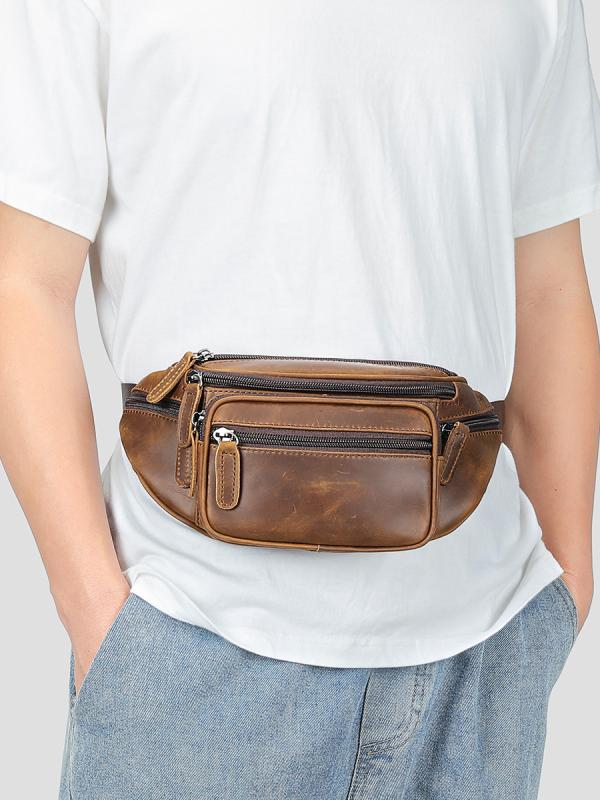 ボディバッグ メンズ レトロ 欧米ヴィンテージ風 本革 牛革 クレイジーホース 多機能 大容量 ウエストバッグ ショルダーバッグ カジュアル 普段使い 耐摩耗性 クレイジーホースコーヒー ブラック ブラウン