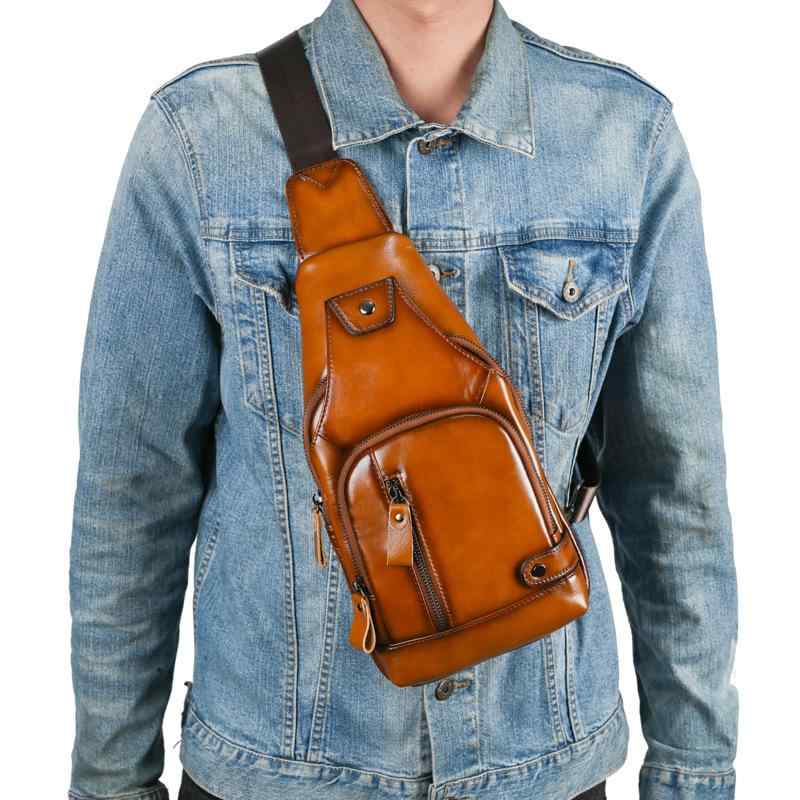 ボディバッグ メンズ 本革 牛革 レザー ショルダーバッグ 鞄 高級感 カジュアル レトロ ヴィンテージ おしゃれ 通気性 超軽量 耐摩耗性 旅行 普段使い ブラウン ブラック コーヒー(4)