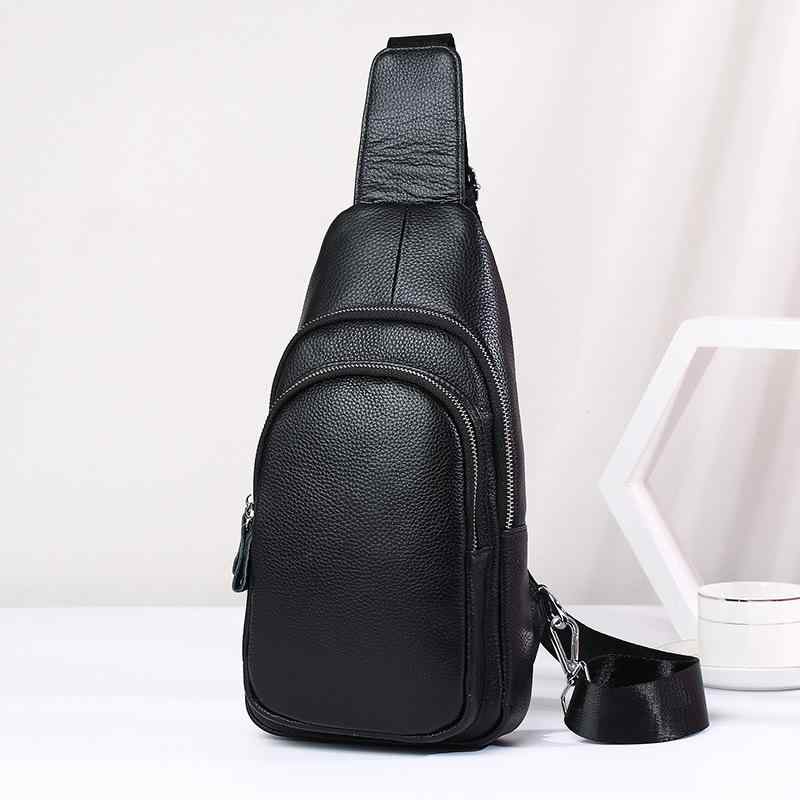 ボディバッグ メンズ 本革 牛革 レザー ワンショルダーバッグ ショルダーバッグ 大容量 アウトドア カジュアル デイリーユース 通勤 通学 おしゃれ ファッション トレンド 合わせやすい 多機能 タブレット収納 ブラック(4)