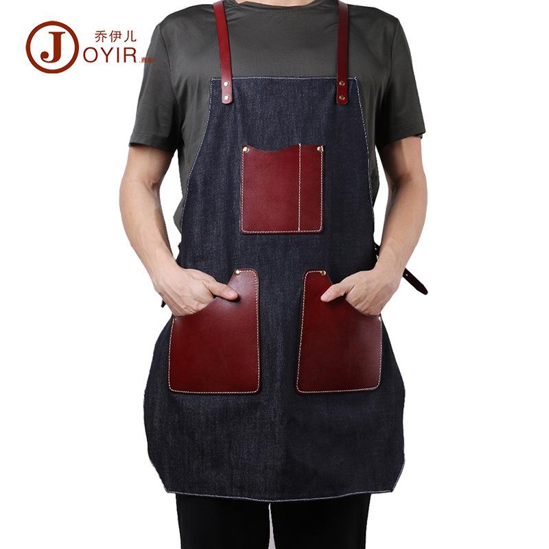 エプロン メンズ レディース ワークエプロン カフェエプロン ヌメ革 本革 デニム キャンバス 帆布 ハン..
