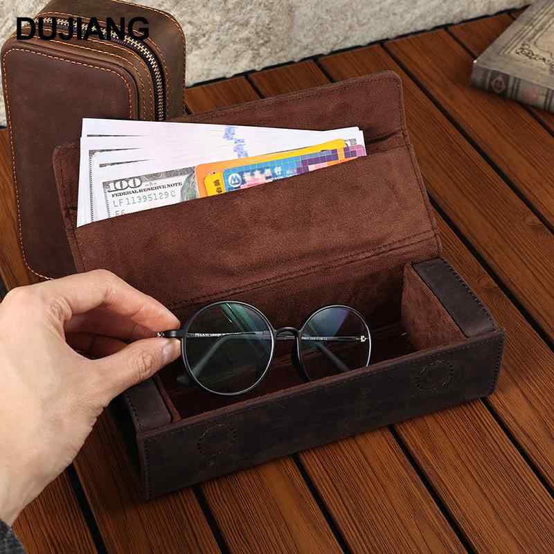 メガネケース 本革 クレイジーホースレザー 大容量 サングラス 近視メガネ 眼鏡入れ マグネット開閉式 ..