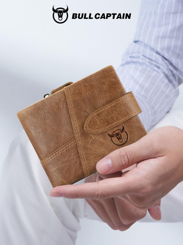 財布 ウォレット メンズ 本革 牛革 レザー フルグレインレザー 二つ折り 横型 多機能 免許証入れ 小銭..