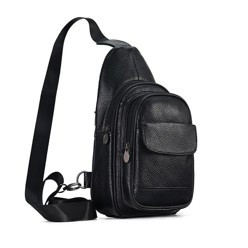 チェストバッグ メンズ 斜めがけバッグ 頭層牛革 本革 軽量 大容量 耐摩耗 カジュアル 欧米風 レトロ デイリーユース ショルダー ボディバッグ コーヒー ブラウン 黒