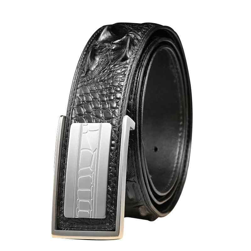 [&amp;quot;ベルト メンズ 男性用 本革 クロコダイルレザー ワニ革 ウエストベルト レザー ステンレス ..